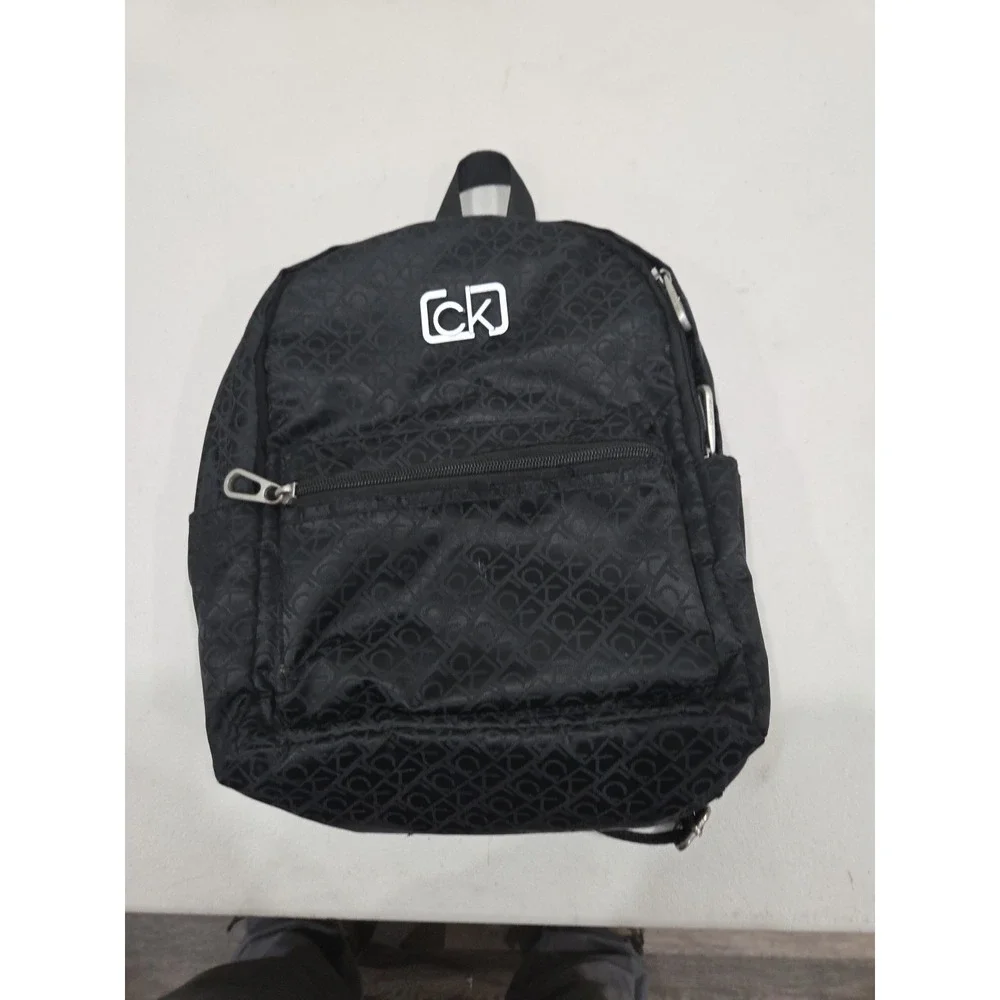 Calvin Klein Black Logo Print Unisex Backpack